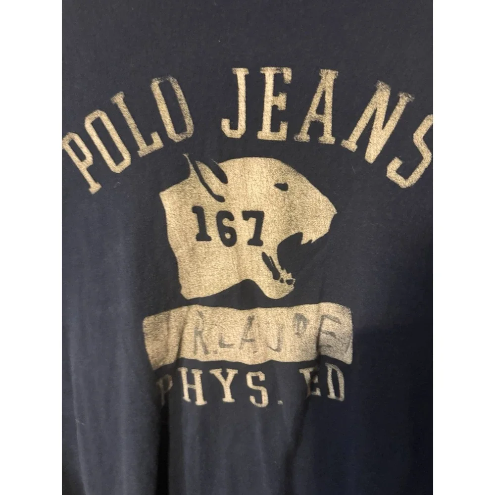 Ralph Lauren Polo Jeans Long Sleeve Phys Ed Navy XL Tee Shirt (H)